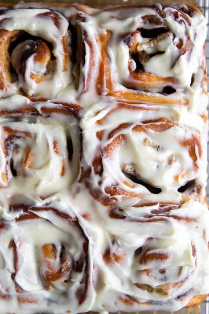 Banana Cinnamon Rolls with Cream Cheese- The Little Epicurean