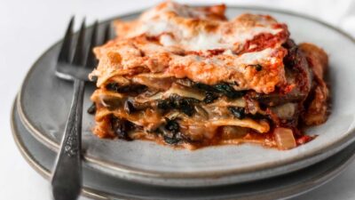 Spinach and Mushroom Lasagna- The Little Epicurean