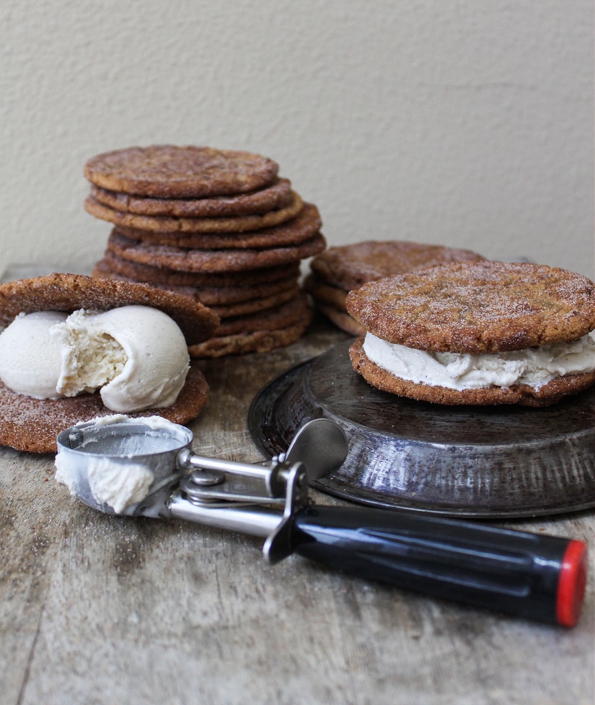 Brown Butter Snickerdoodle ice cream sandwiches