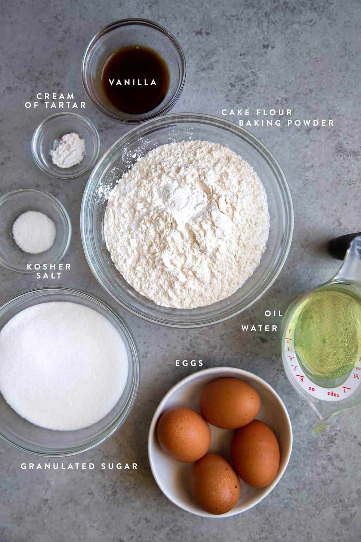 Vanilla Sponge Cake ingredients