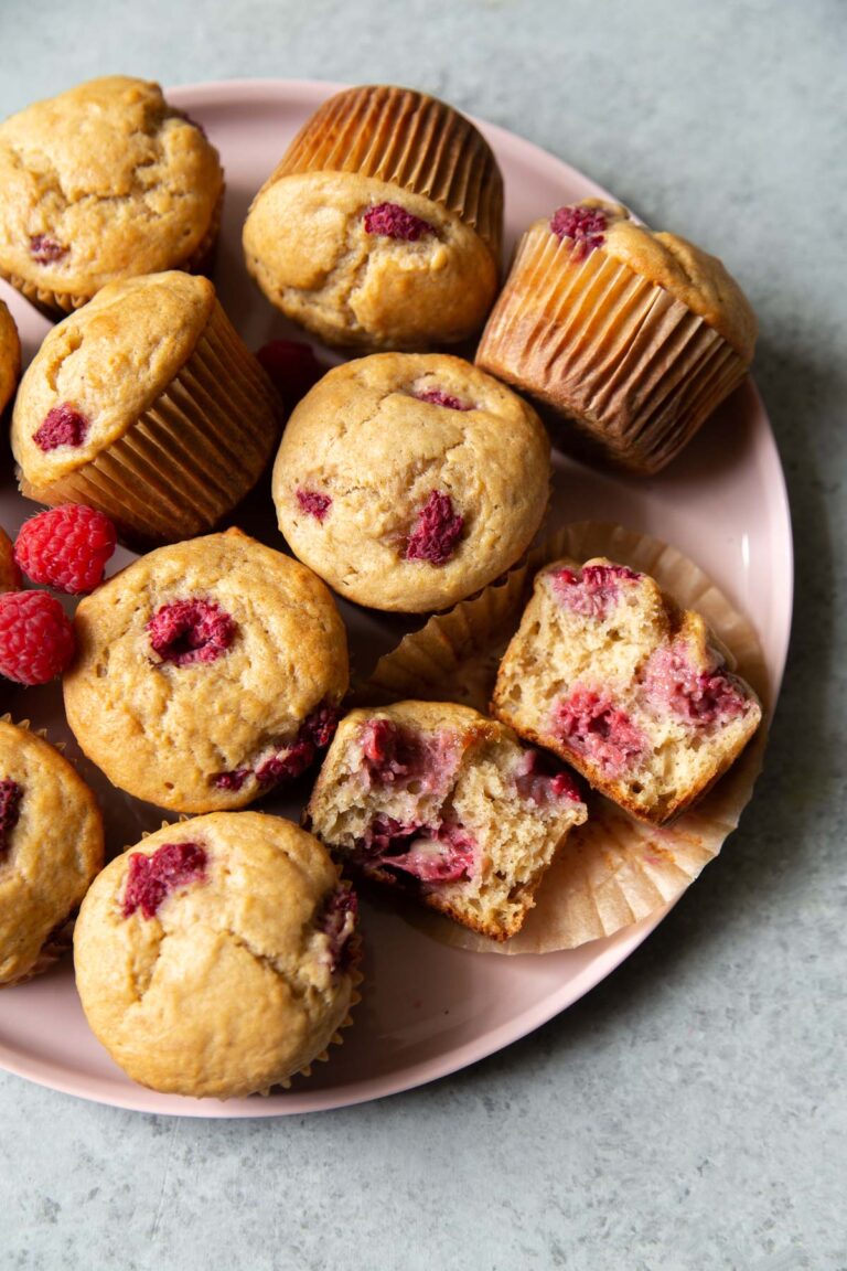 Banana Raspberry Buttermilk Muffins-The Little Epicurean