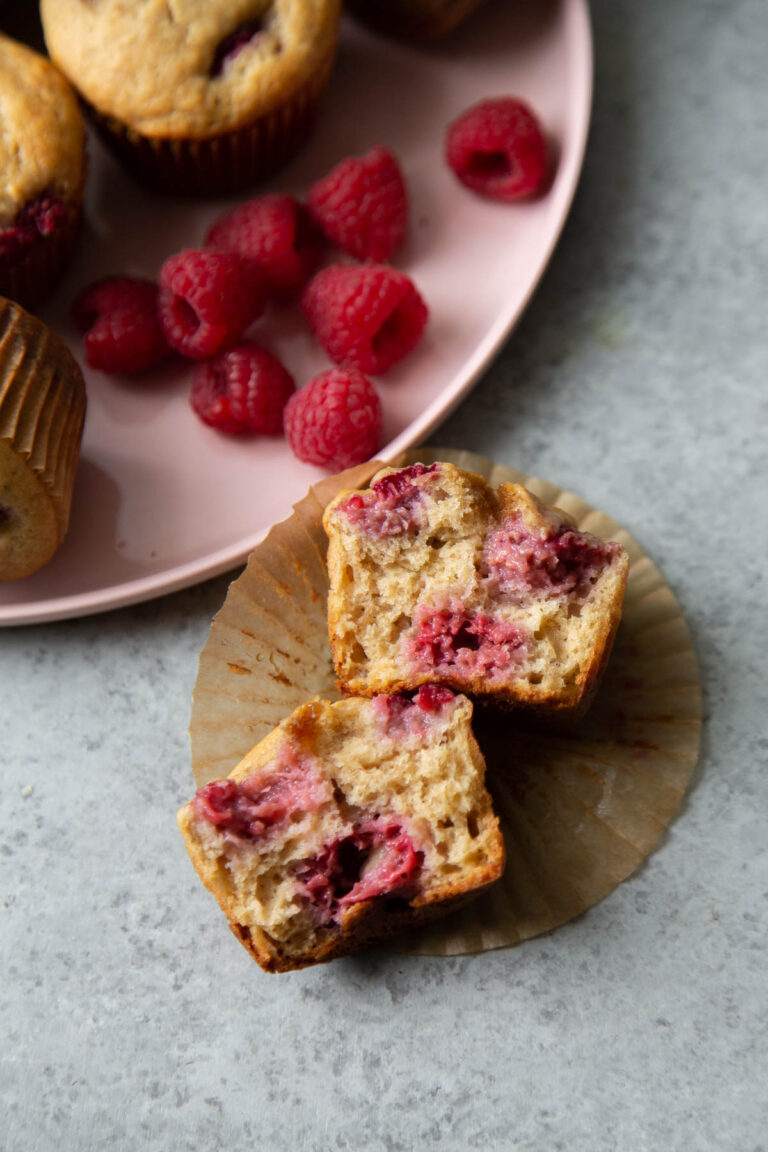 Banana Raspberry Buttermilk Muffins-The Little Epicurean