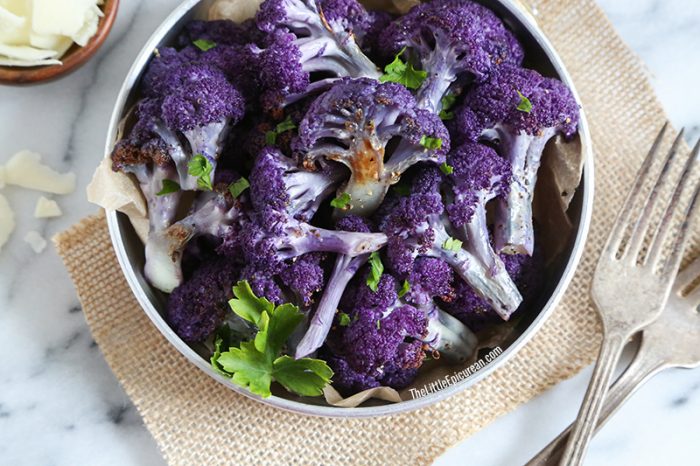 Roasted Purple Cauliflower- The Little Epicurean