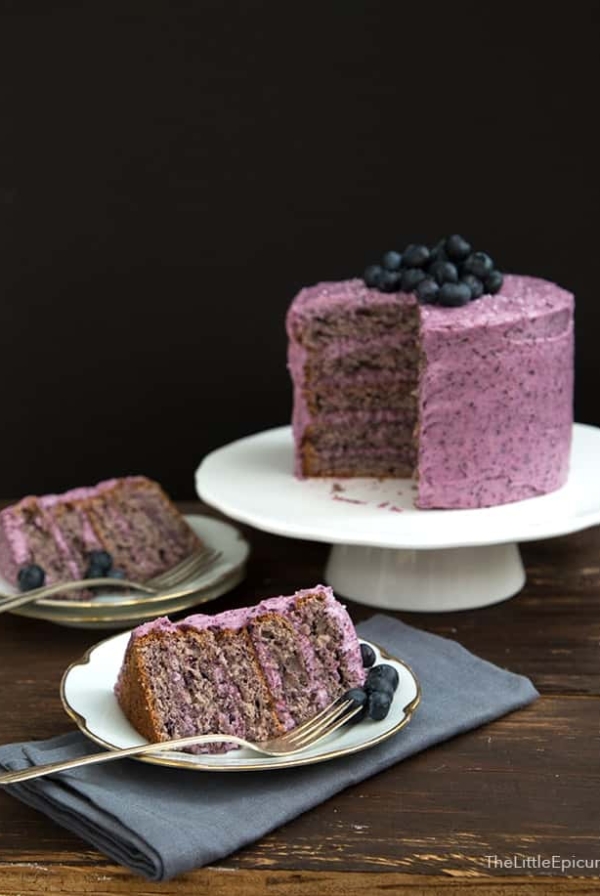 Blueberry Cake with Blueberry Cream Cheese Frosting | The Little Epicurean