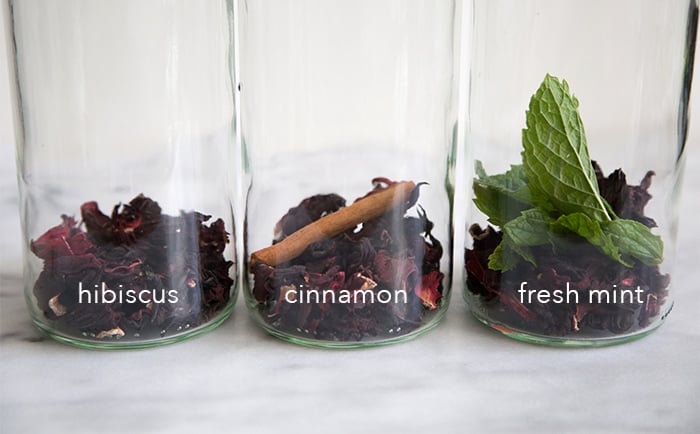 hibiscus tea variations include cinnamon and fresh mint. 