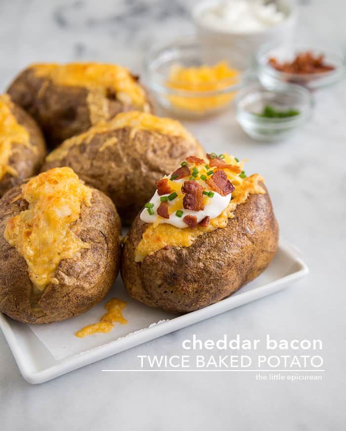 Cheddar Bacon Twice Baked Potato - The Little Epicurean