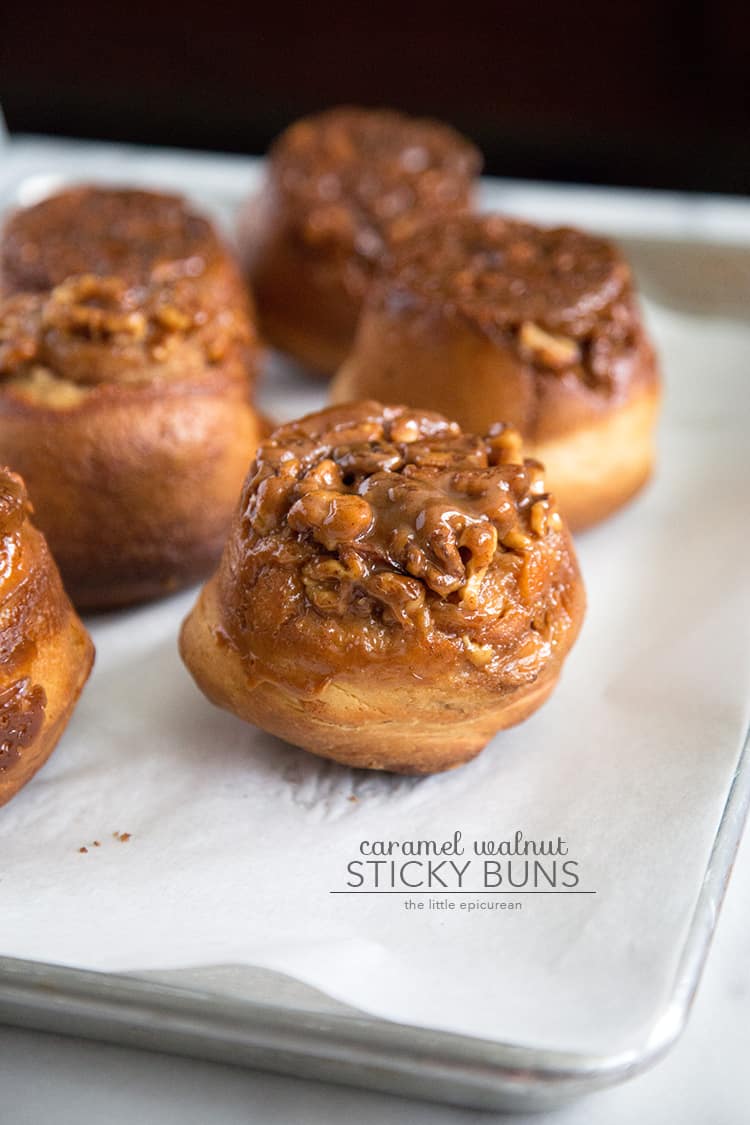 Caramel Walnut Sticky Buns- The Little Epicurean