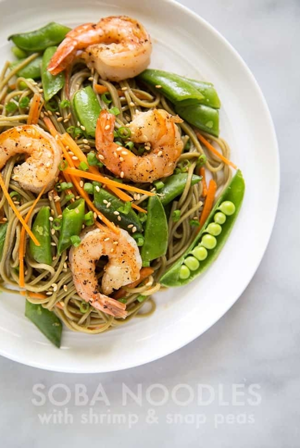 Soba Noodles with Shrimp and Snap Peas | the little epicurean