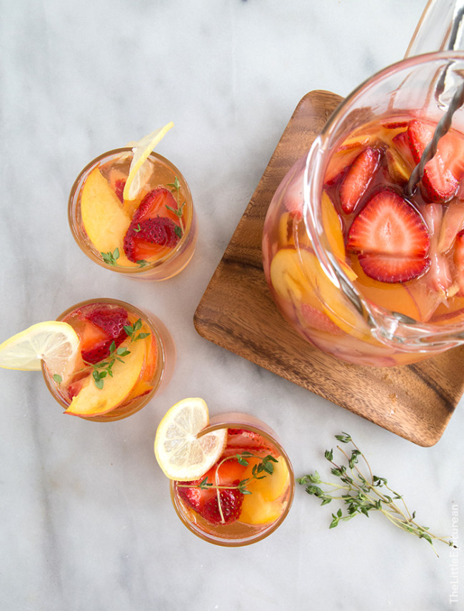 Strawberry Peach Sangria- The Little Epicurean