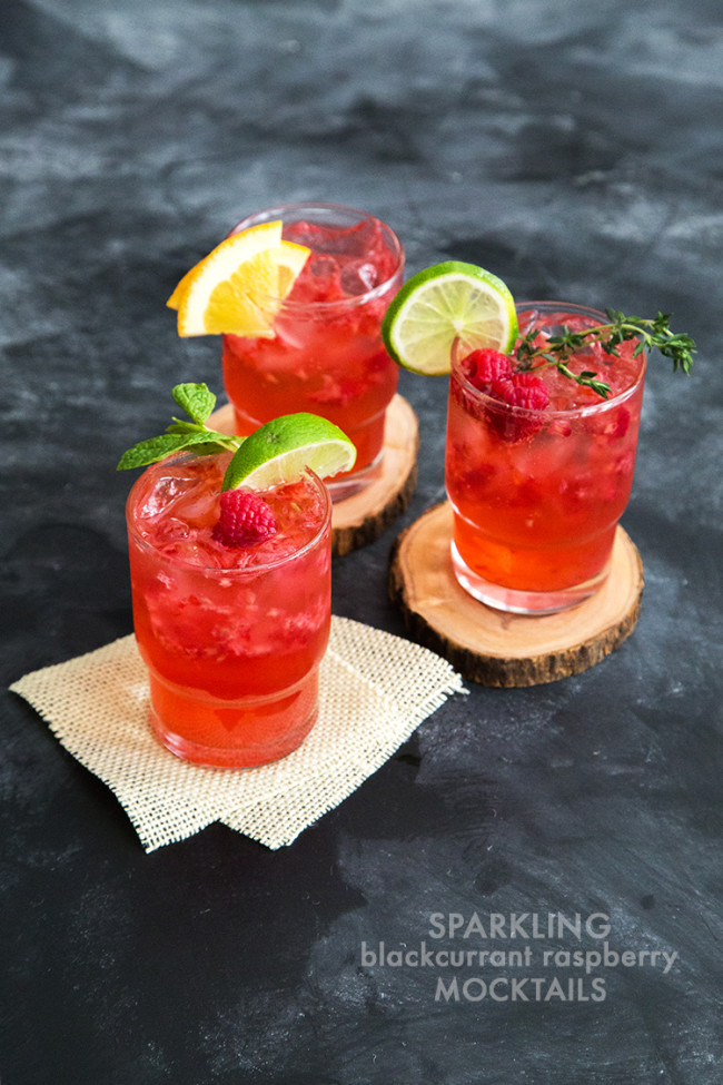 Sparkling Blackcurrant Raspberry Mocktail-The Little Epicurean