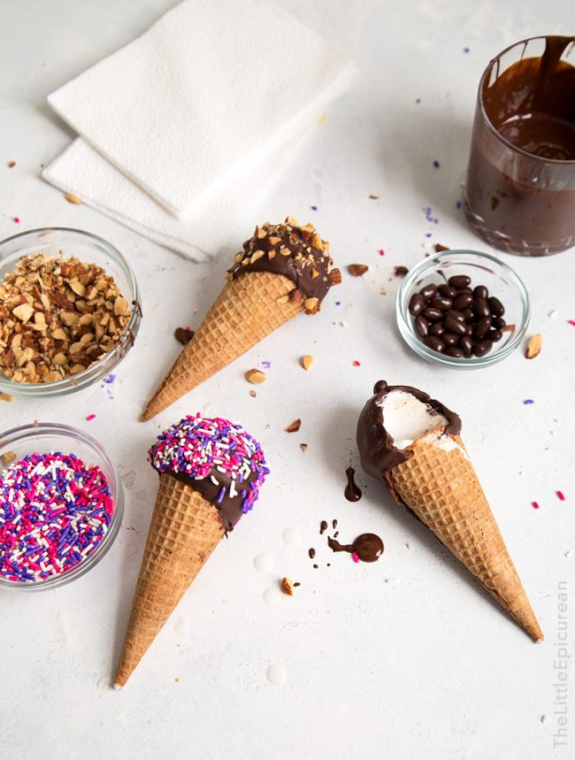 Coconut Sundae Cones - The Little Epicurean