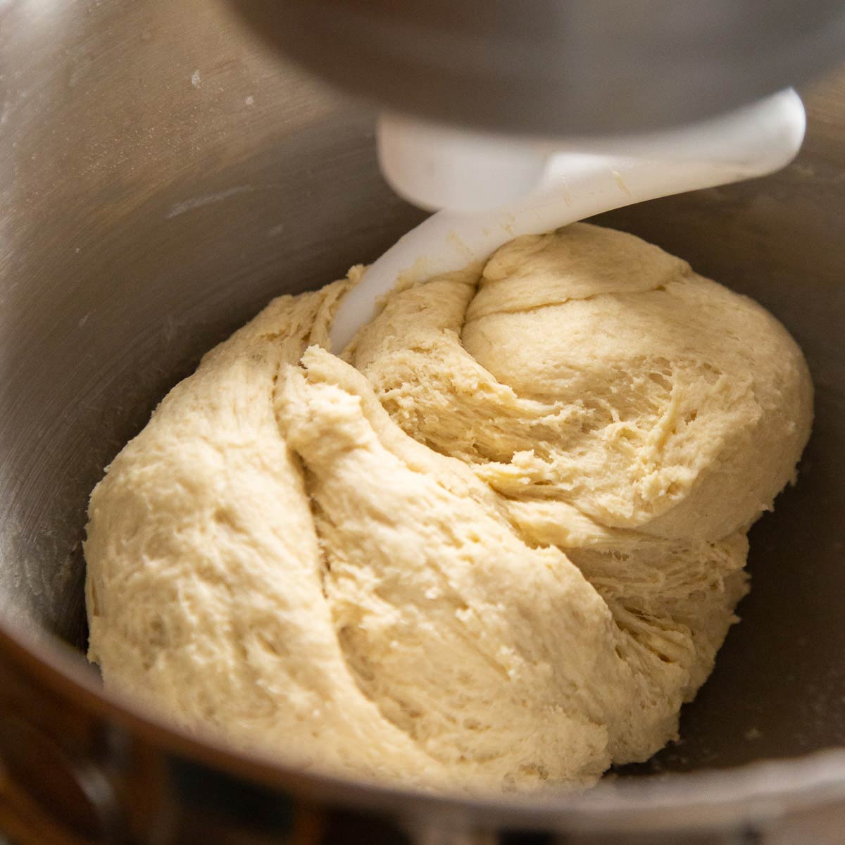 use dough hook to knead dough until smooth.