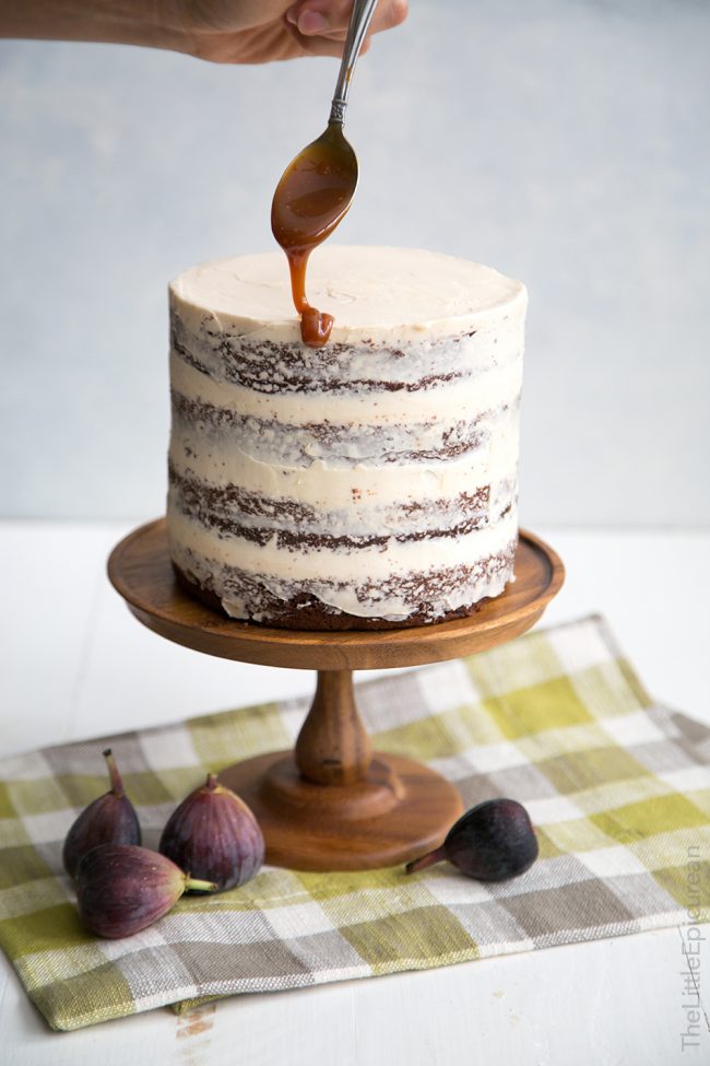 Caramel Fig Chocolate Cake- The Little Epicurean