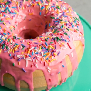 Giant Donut Cake with Sprinkles