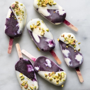 White Chocolate Blueberry Ice Cream Bars