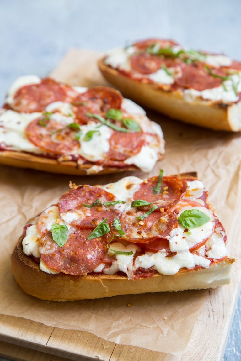 French Bread Pizza with Fresh Mozzarella -The Little Epicurean