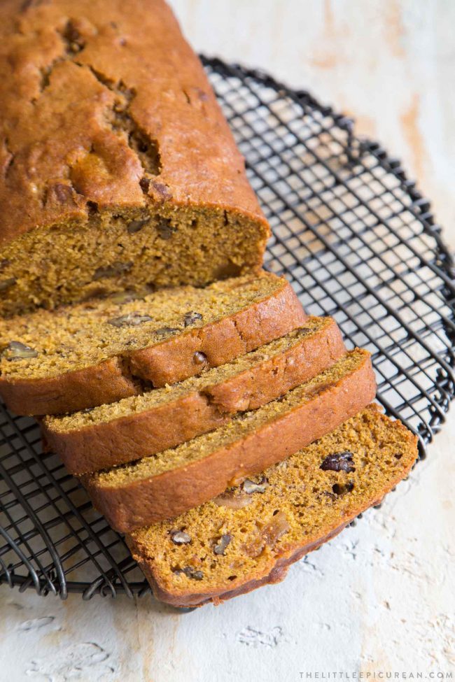 Banana Pumpkin Bread with figs and pecans- The Little Epicurean