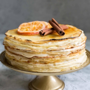 Orange Cinnamon Spiced Crepe Cake