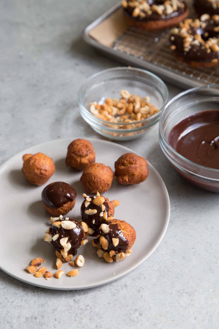 Peanut Butter Cake Doughnuts with Chocolate Glaze - The Little Epicurean