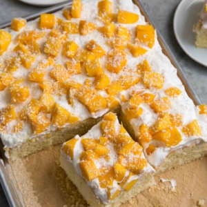 Mango Coconut Sheet Cake