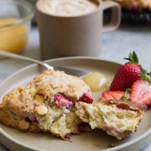 White Chocolate Strawberry Scones