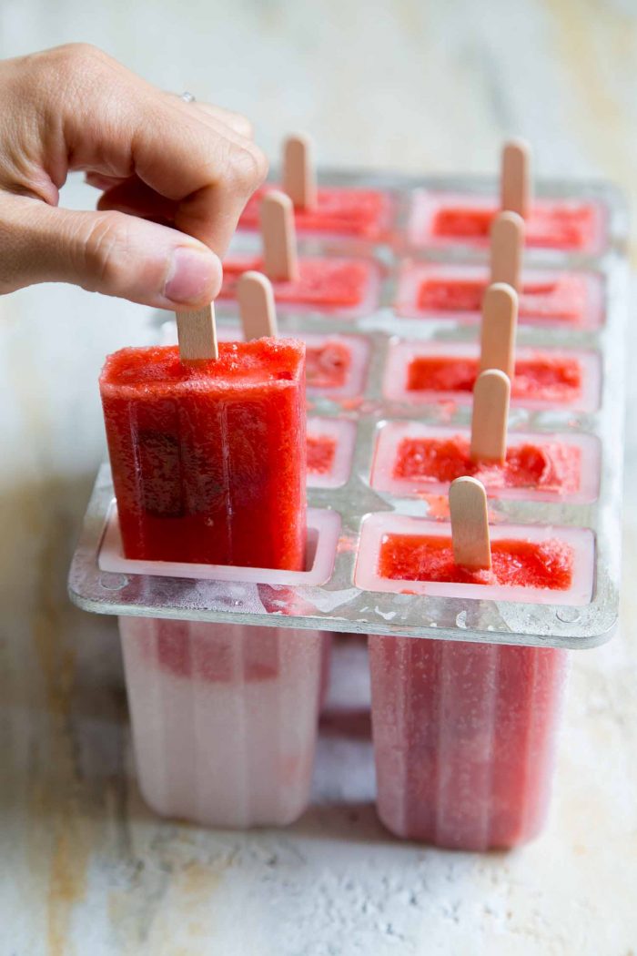 Strawberry Jalapeño Margarita Popsicles- The Little Epicurean