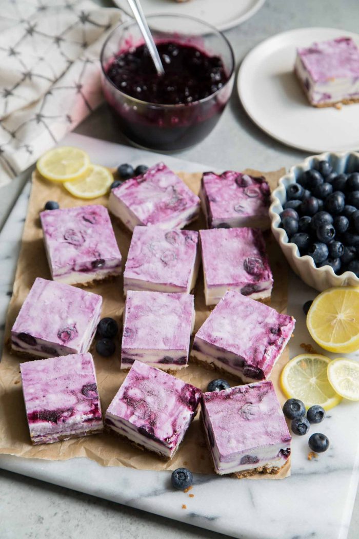 Frozen Lemon Blueberry Cheesecake Bars The Little Epicurean