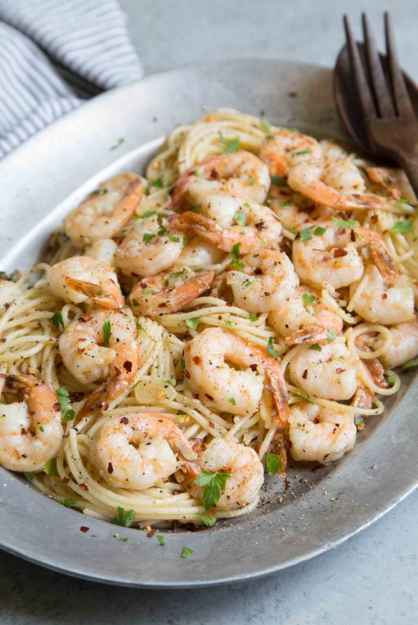 Spicy Garlic Shrimp Spaghetti