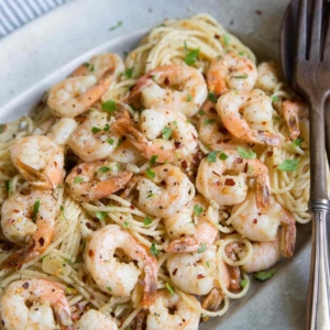 Spicy Garlic Shrimp Spaghetti