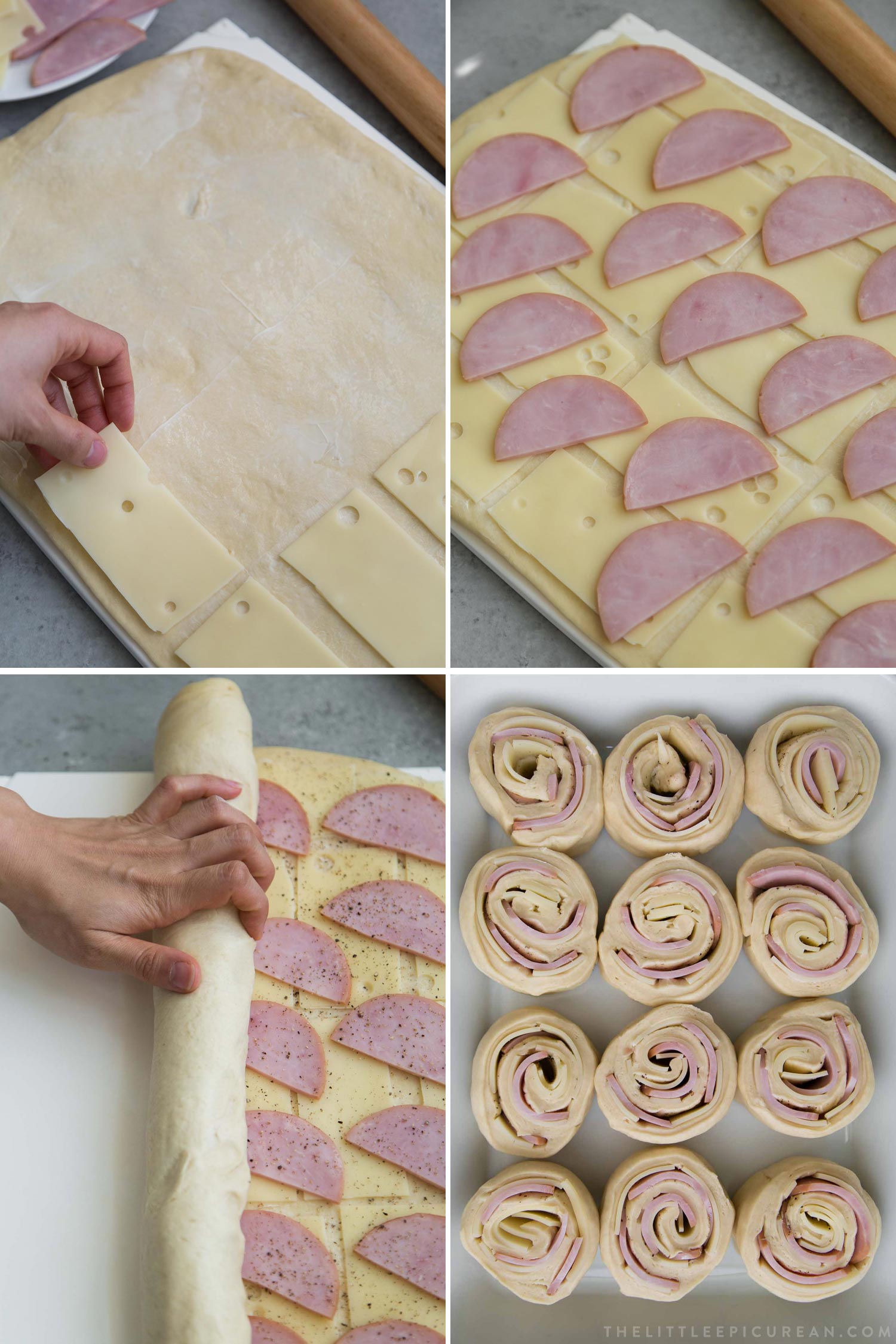 Baked Ham and Swiss Rolls - The Little Epicurean