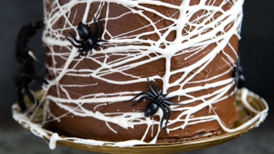 Chocolate Spider Web Cake - The Little Epicurean