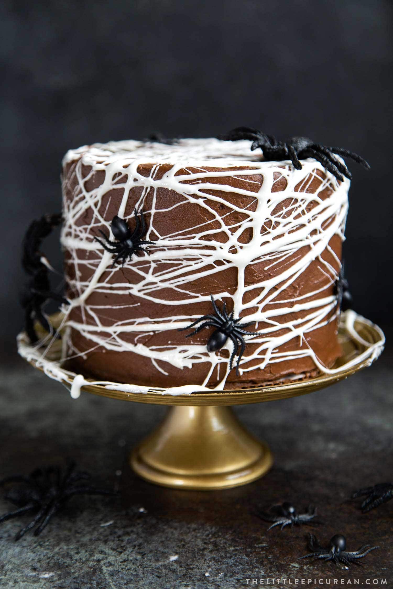 Chocolate Spider Web Cake - The Little Epicurean