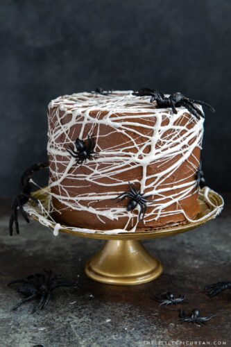 Chocolate Spider Web Cake - The Little Epicurean