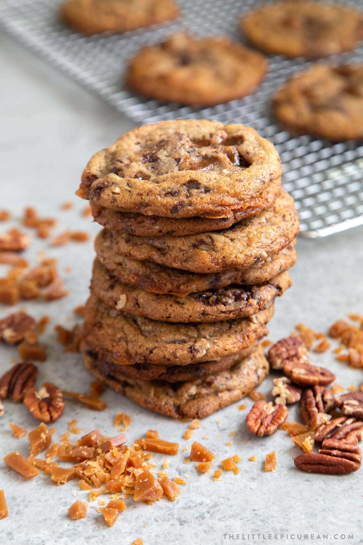 Pecan Toffee Chocolate Chunk Cookies - The Little Epicurean