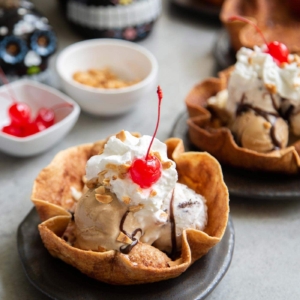 Cinnamon Sugar Tortilla Bowl for Ice Cream Sundae