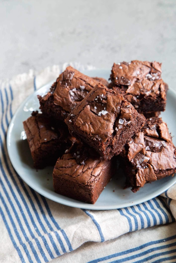 Olive Oil Brownies with chocolate chunks