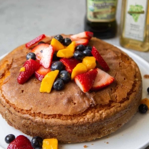 Olive Oil Cake topped with fresh fruit