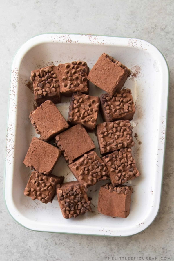 chocolate chip chocolate marshmallows piled together.